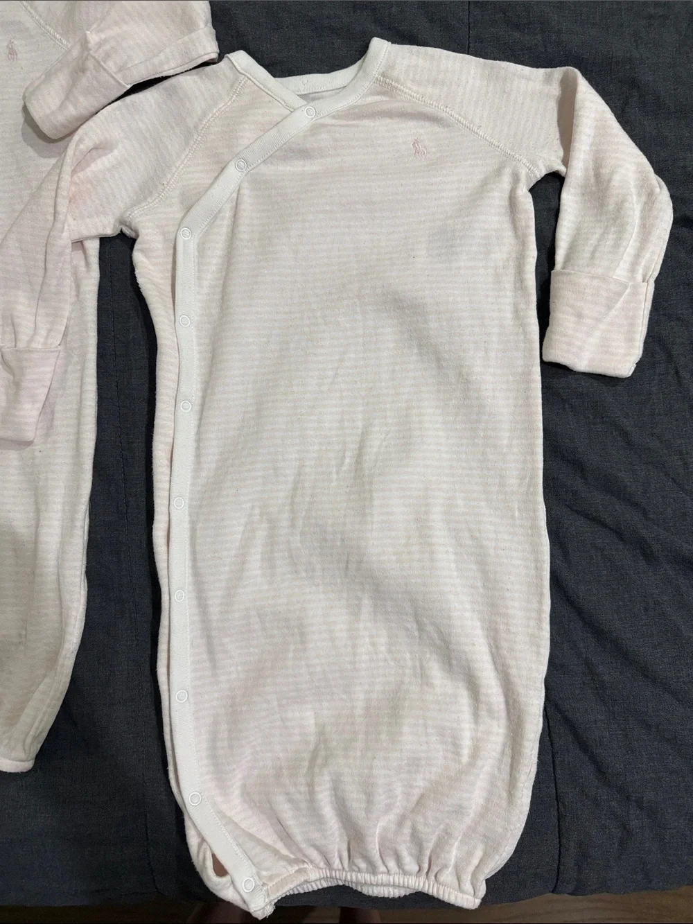 Ralph Lauren Baby Sleep Gowns - Pale Pink Long-Sleeve Kids Pajamas Set of 2